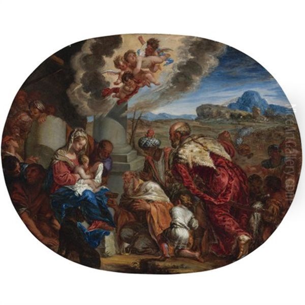 The Adoration Of The Magi Oil Painting by Giacomo Cotta