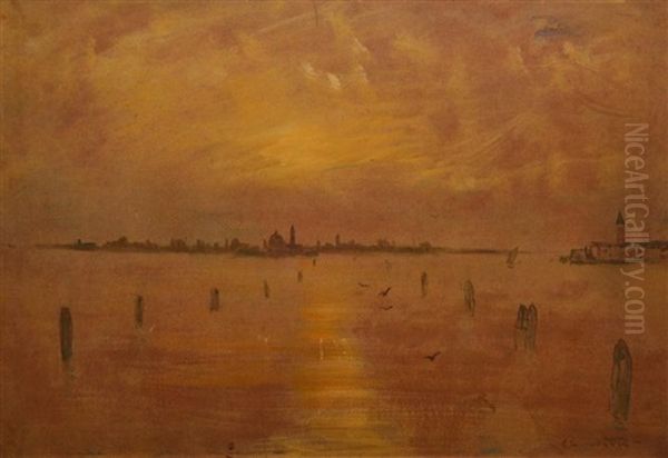 Lagune Au Crepuscule, Venise Oil Painting by Charles Cottet