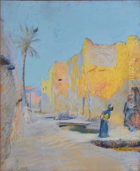 Rue Animee En Afrique Du Nord Oil Painting by Charles Cottet