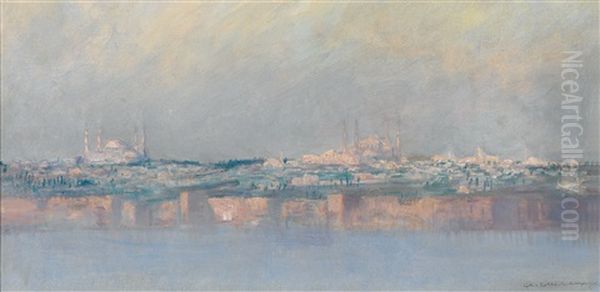 Blick Auf Konstantinopel Vom Bosporus Aus Oil Painting by Charles Cottet