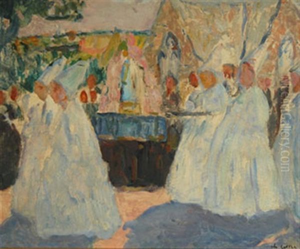 La Procession Oil Painting by Charles Cottet