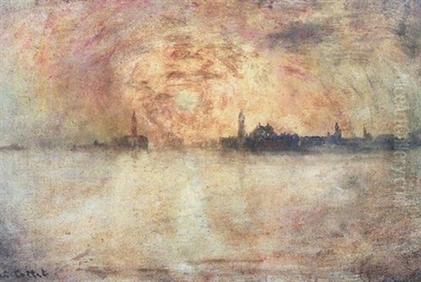 Venise Au Soleil Couchant Oil Painting by Charles Cottet