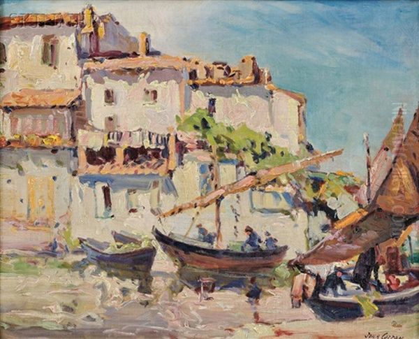 Harbor View, Martigues, France Oil Painting by John Wesley Cotton