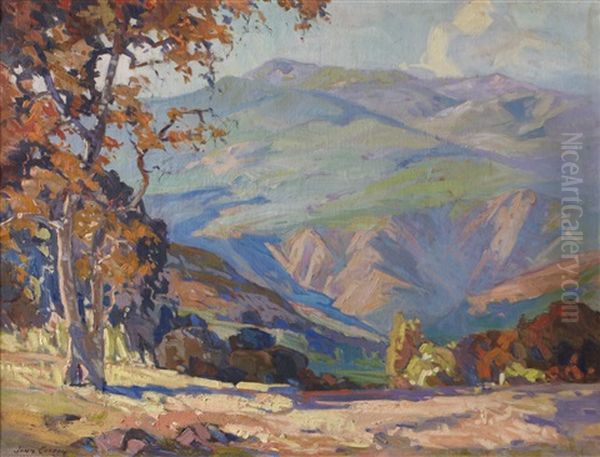 California Hillsides With Sycamore Oil Painting by John Wesley Cotton