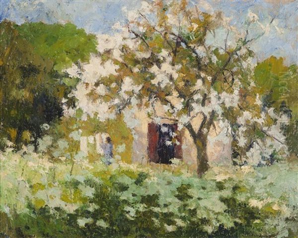 Arbres En Fleurs Au Jardin Oil Painting by Marcel Couchaux