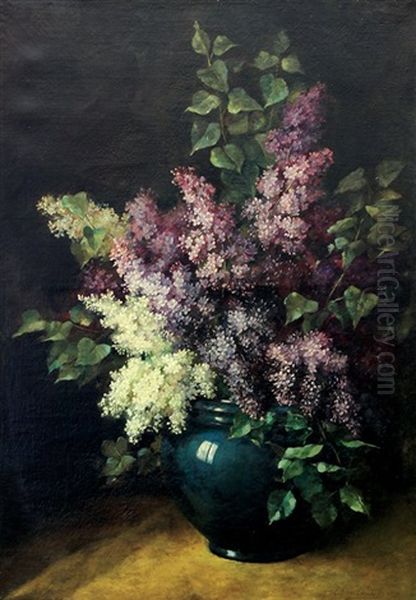 Still Life With Lilacs In A Vase Oil Painting by Emile Gustave Couder