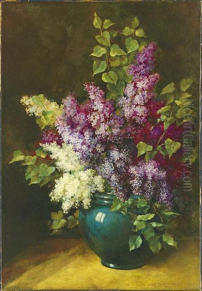 Lilacs Oil Painting by Emile Gustave Couder