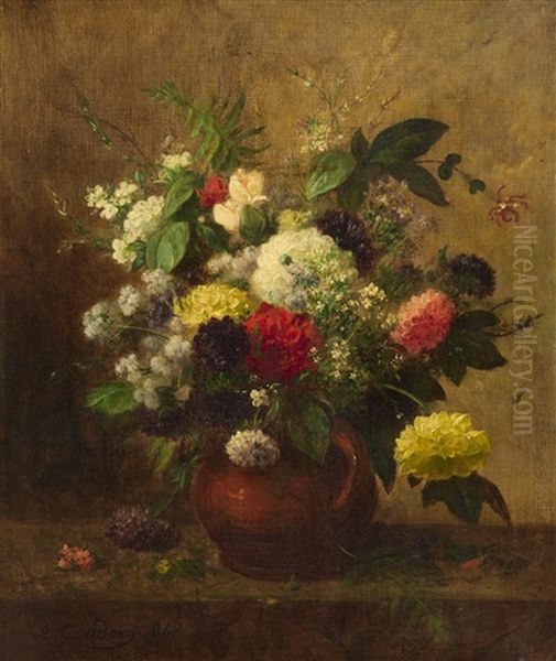 Floral Still Life Oil Painting by Jean Alexandre Remy Couder