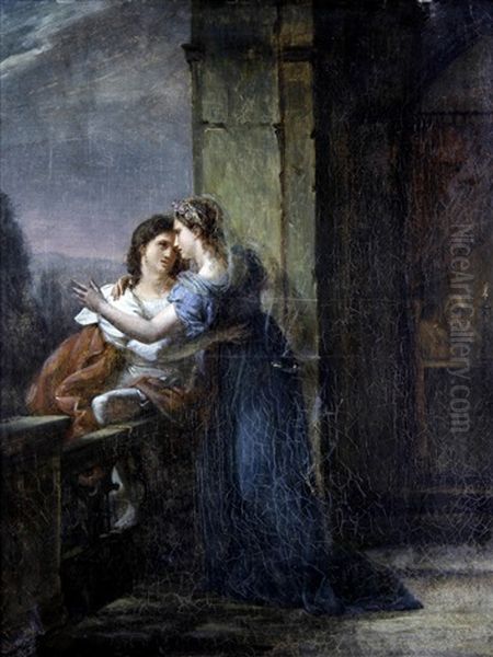 Two Lovers Oil Painting by Louis-Charles-Auguste Couder