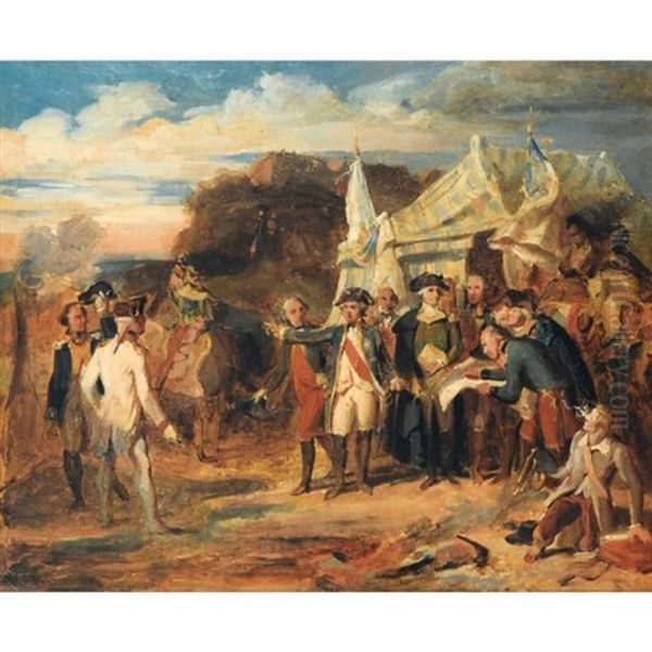 La Prise De Yorktown Oil Painting by Louis-Charles-Auguste Couder