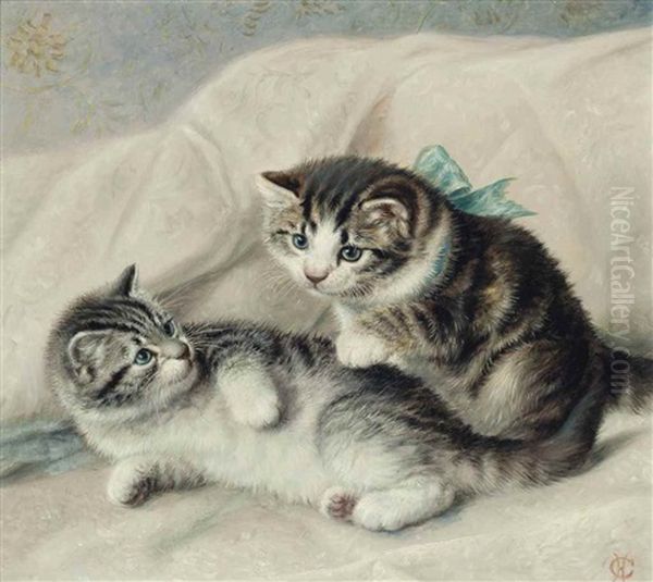 Two Bonny Wee Things Oil Painting by Horatio Henry Couldery