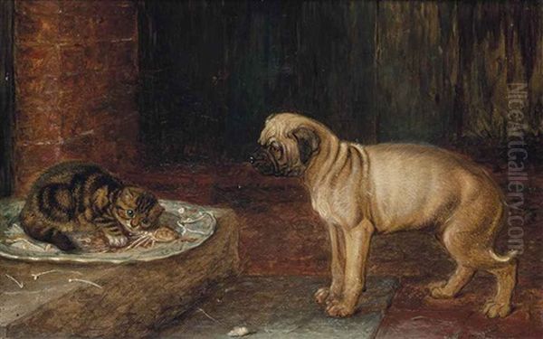 Guarding The Remains Of Supper Oil Painting by Horatio Henry Couldery