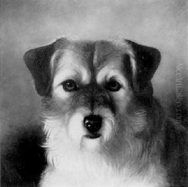 The Head Of A Terrier Oil Painting by Horatio Henry Couldery