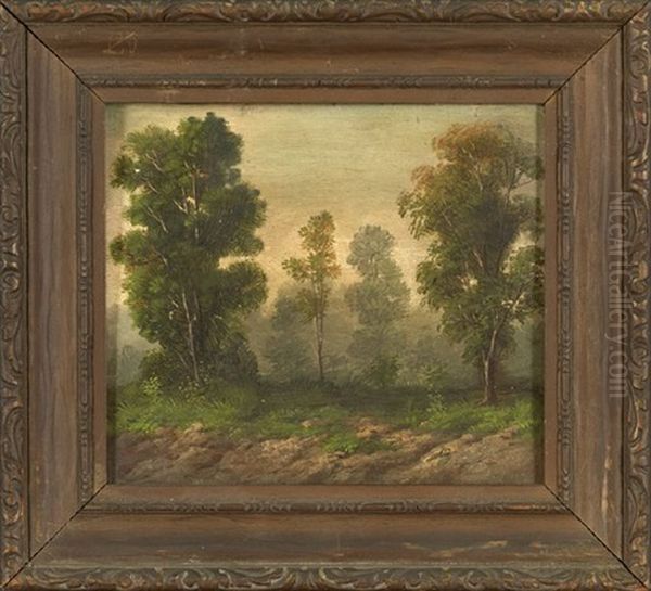 Wooded Landscape Oil Painting by George David Coulon