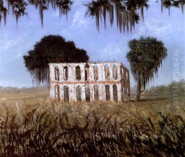 Ruins Of Versailles Plantation, Chalmette, Louisiana Oil Painting by George David Coulon