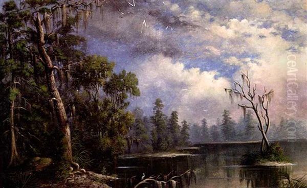 Louisiana Scenery, Lake Pontchartrain Oil Painting by George David Coulon