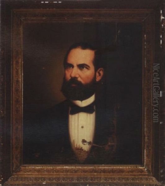 Portrait Of Dr. Felix Gaudet Oil Painting by George David Coulon