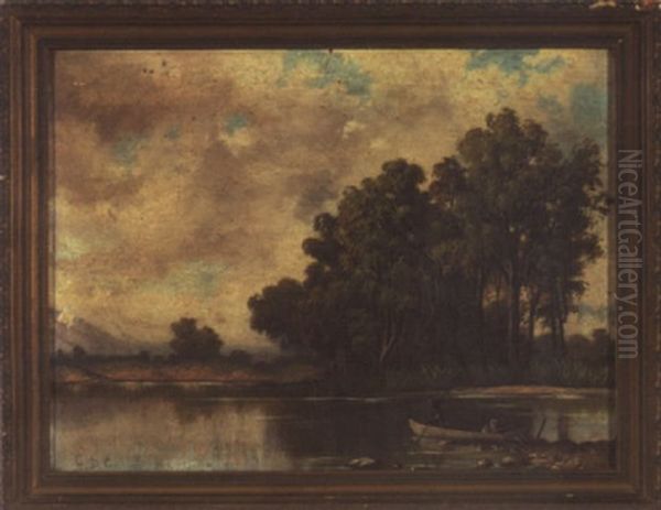 On The Bayou Oil Painting by George David Coulon