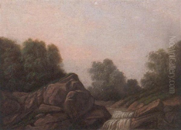 Landscape With Stream Oil Painting by George David Coulon