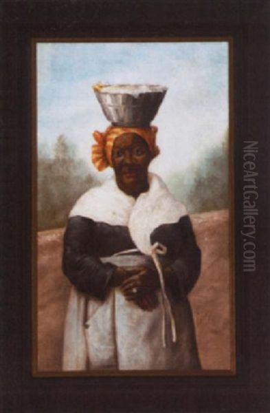 Portrait Of A Black Woman With A Headkerchief Oil Painting by George Joseph Amede Coulon