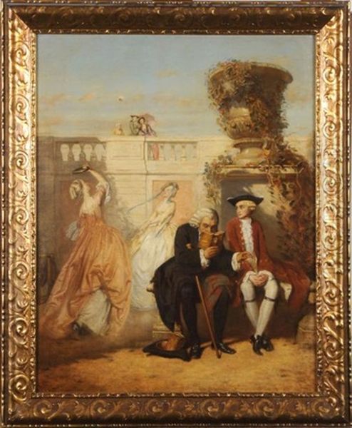 Le Jeu De Badminton Oil Painting by Louis Coulon