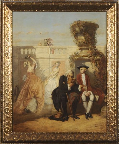 Le Jeu De Badminton Oil Painting by Louis Coulon