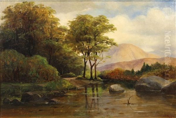 A Quiet Brook Oil Painting by William Alexander Coulter