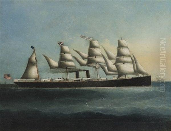 S.s. City Of Peking At Sea Oil Painting by William Alexander Coulter