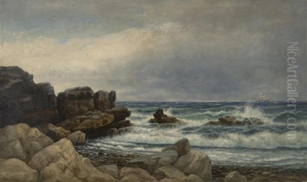 Clipper Ship Off Land's End Oil Painting by William Alexander Coulter