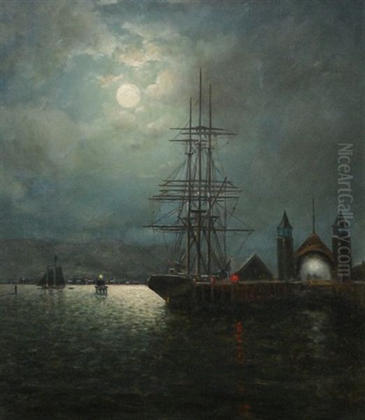 Tall Shops In San Francisco Bay Oil Painting by William Alexander Coulter