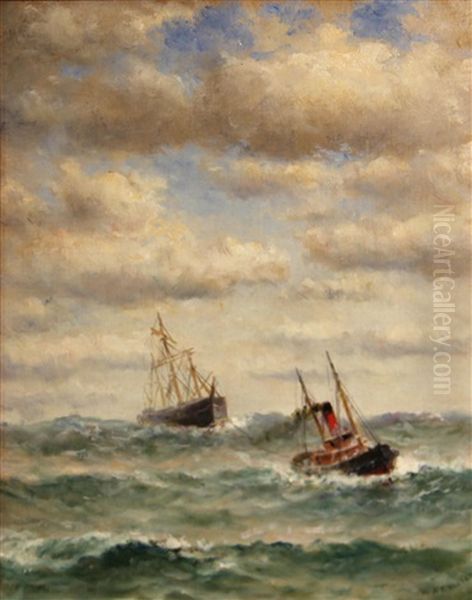 In Tow Oil Painting by William Alexander Coulter