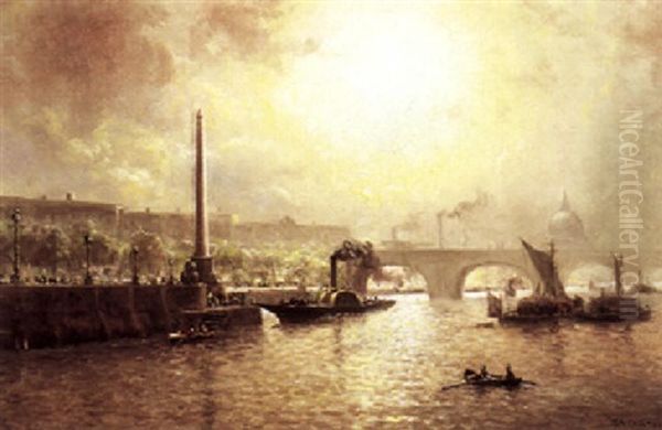 A View Of The Thames Oil Painting by William Alexander Coulter