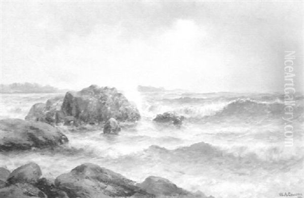 Crashing Waves Oil Painting by William Alexander Coulter