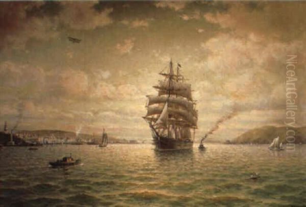 Ships Sailing In San Francisco Bay Oil Painting by William Alexander Coulter