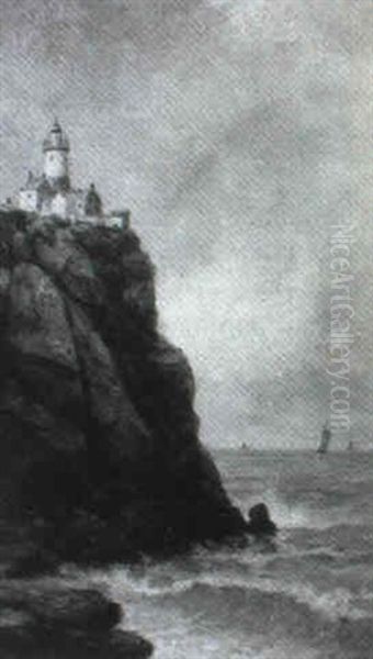 Rocky Shoreline Oil Painting by William Alexander Coulter