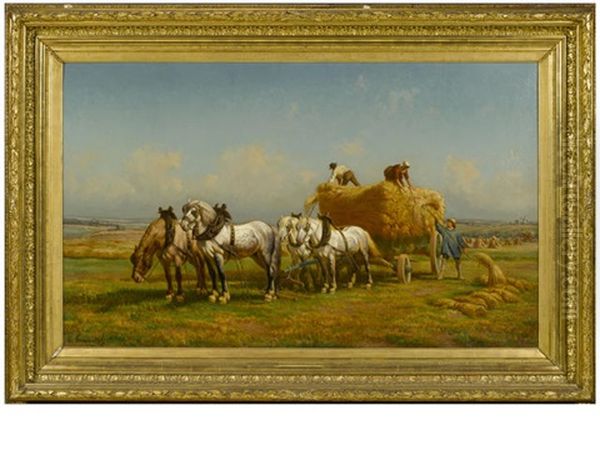 Harvest Time Oil Painting by Charles Coumont