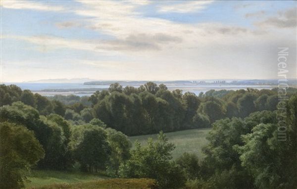 Sommerliche Buchtlandschaft Bei Begtrup In Arhus Oil Painting by Janus la Cour