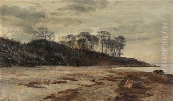 A Spring Evening On The Beach Oil Painting by Janus la Cour