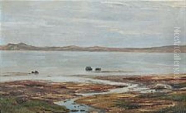 Landskab Fra Mols Oil Painting by Janus la Cour