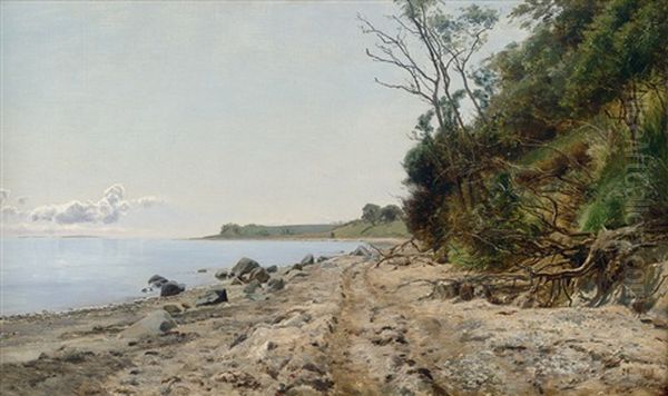 Am Strand Von Helgenaes, Im Ostlichen Jutland Oil Painting by Janus la Cour