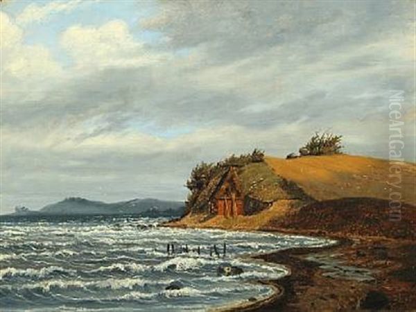 Kyst Ved Limfjorden Oil Painting by Janus la Cour