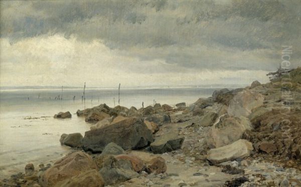 Regentag Am Strand Von Kulhusrende Bei Frederiksborg Oil Painting by Janus la Cour