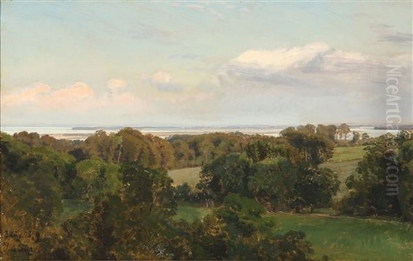 Summer View From Baekkeskov, Denmark Oil Painting by Janus la Cour