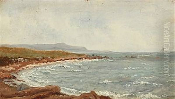 Coastal Scene Oil Painting by Janus la Cour