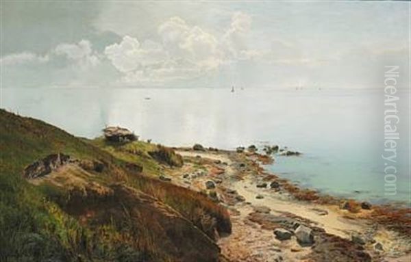 Stille Sommerdag Ud Over Havet Oil Painting by Janus la Cour