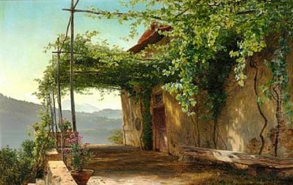 Pergola Ved Nemisoen Oil Painting by Janus la Cour