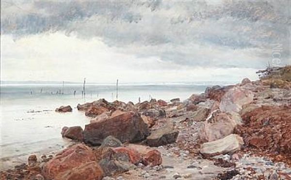 At The Seaside Oil Painting by Janus la Cour