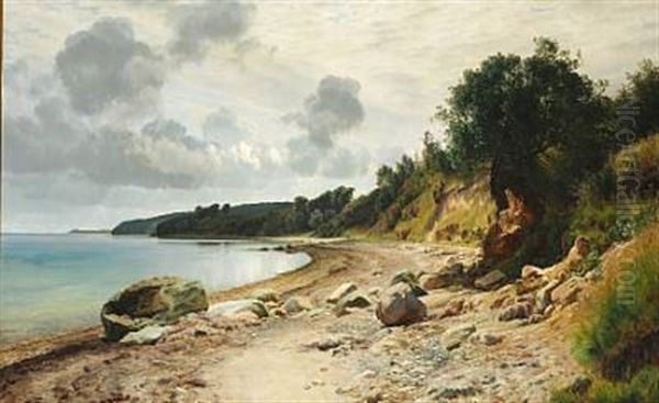 Sommerdag Ved Stranden Oil Painting by Janus la Cour