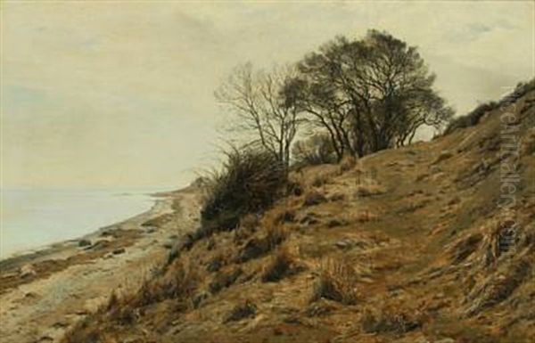 Costal Scenery Oil Painting by Janus la Cour