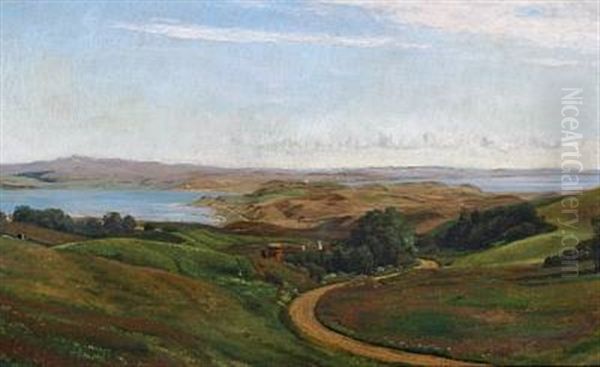 View Of Mols Bjerge Oil Painting by Janus la Cour